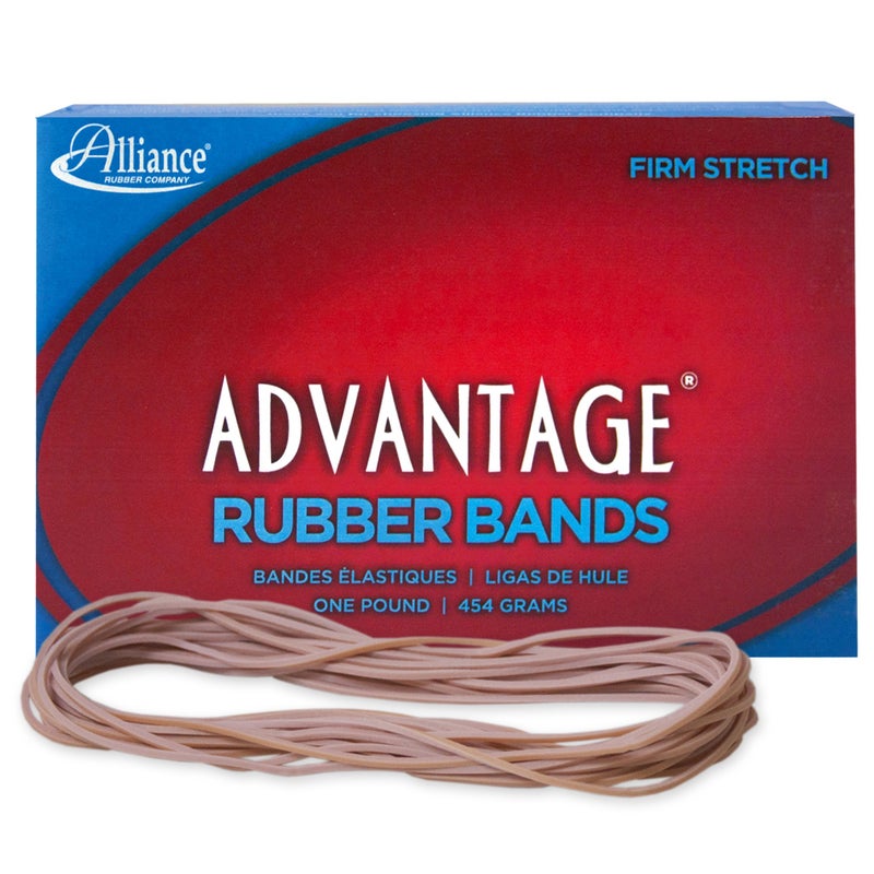Alliance Rubber 26255 Advantage Rubber Bands Size #117A, 1 lb Box Contains Approx. 400 Bands (7" x 1/16", Natural Crepe),Beige - Image 1